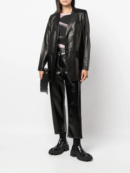 Lambskin Single-Breasted Blazer