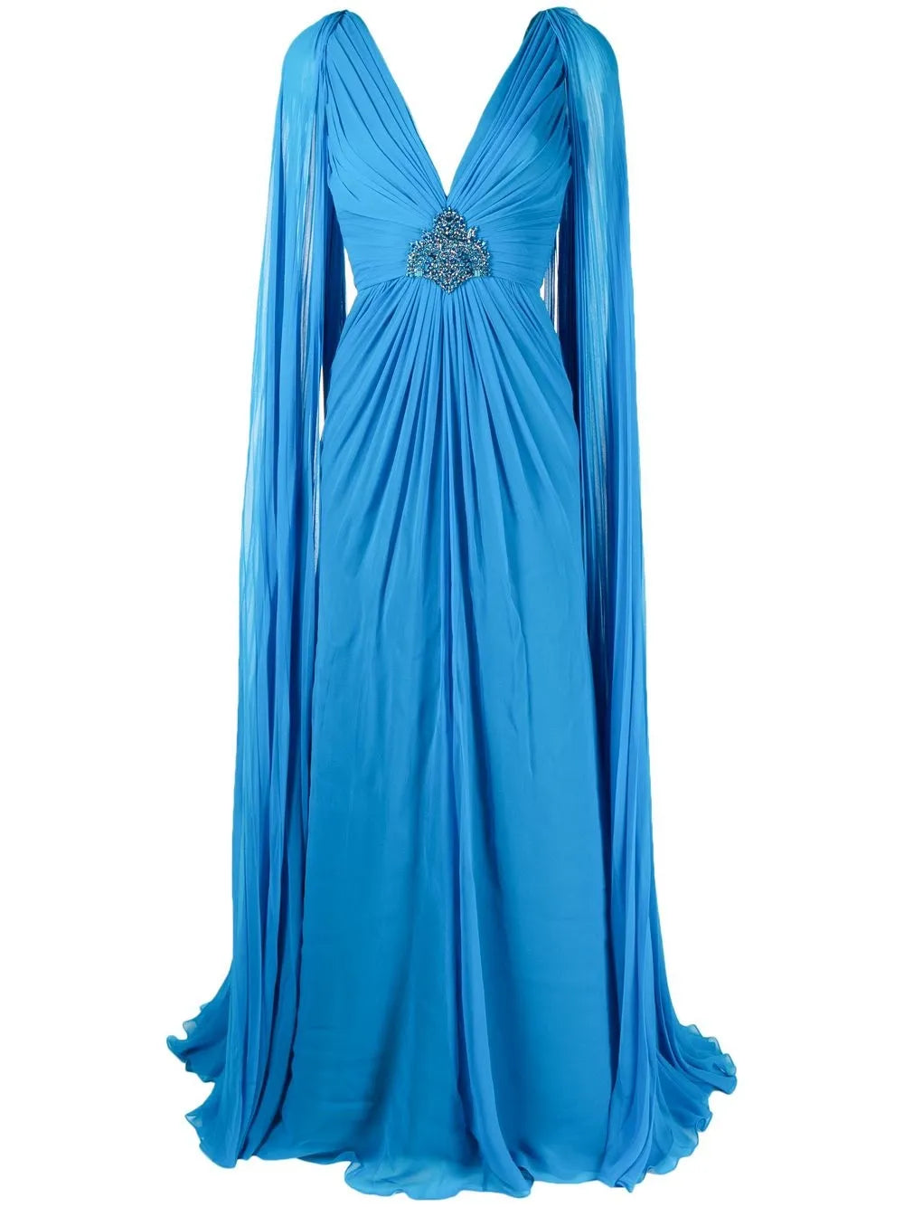 Sylvia Cape-Sleeve Gown