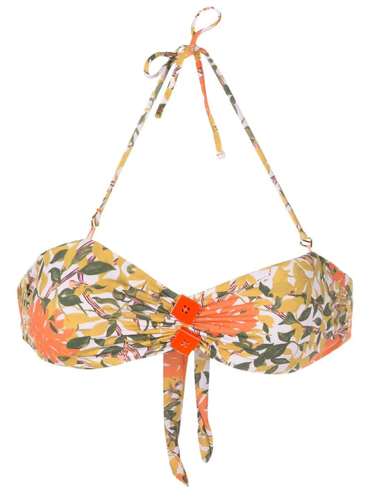 Floral-Print Halterneck Bikini Top