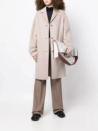 Single-Breasted Wool-Silk Coat