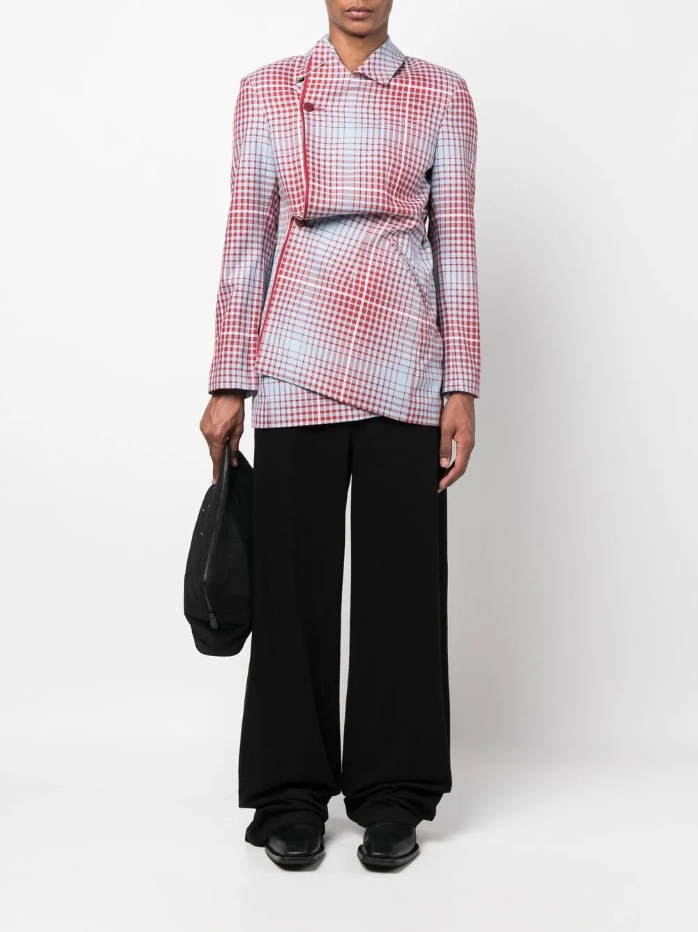 Checked Single-Breasted Jacket