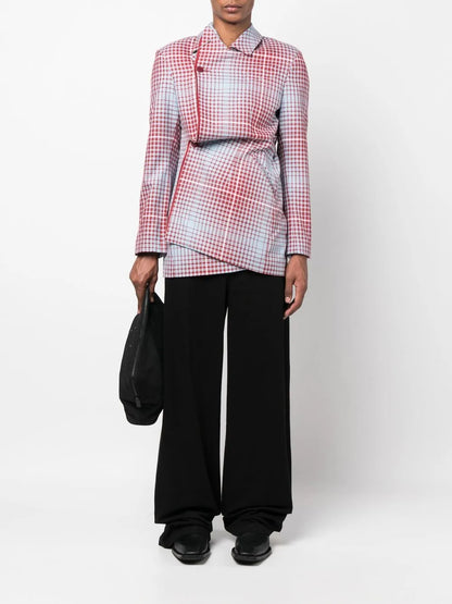 Checked Single-Breasted Jacket
