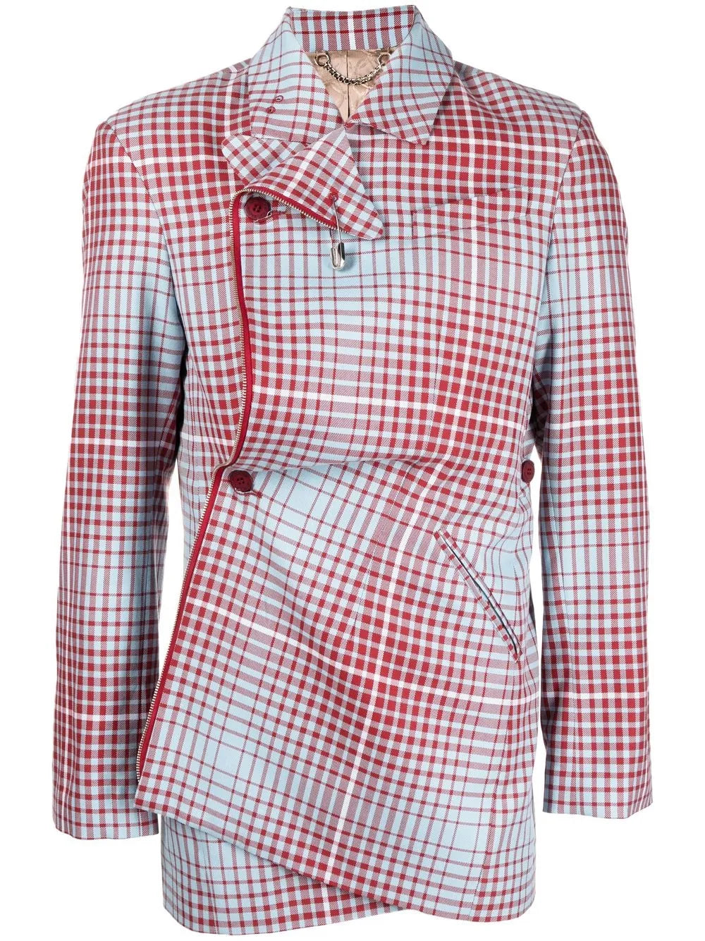 Checked Single-Breasted Jacket