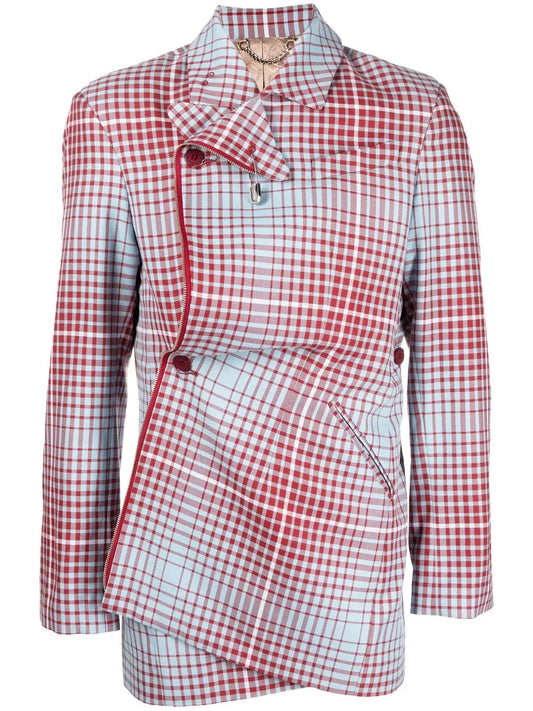 Checked Single-Breasted Jacket