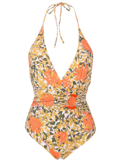 Floral-Print Halterneck Swimsuit