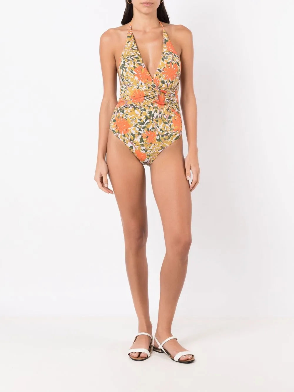 Floral-Print Halterneck Swimsuit