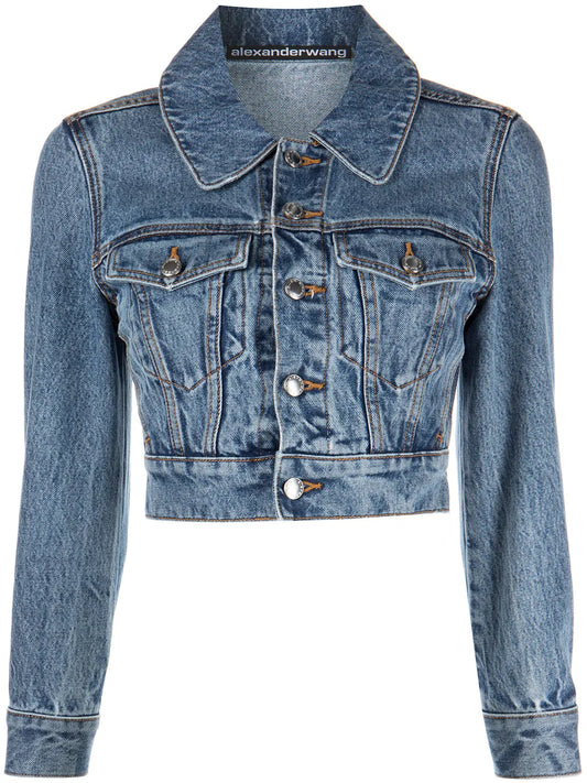 Cropped Denim Trucker Jacket