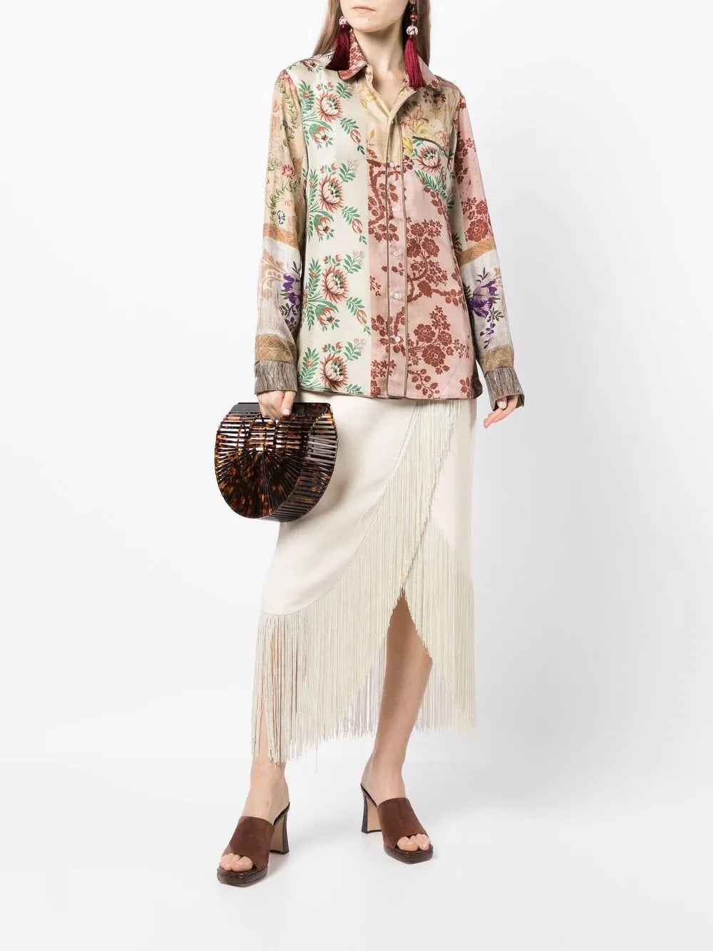 Floral-Print Silk Shirt