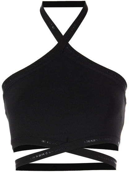 Halterneck Crossed Logo Vest