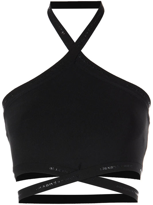 Halterneck Crossed Logo Vest