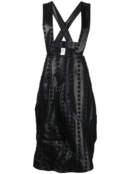 Faux-Leather Pinafore Skirt