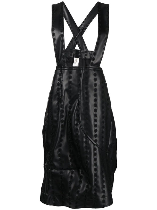 Faux-Leather Pinafore Skirt