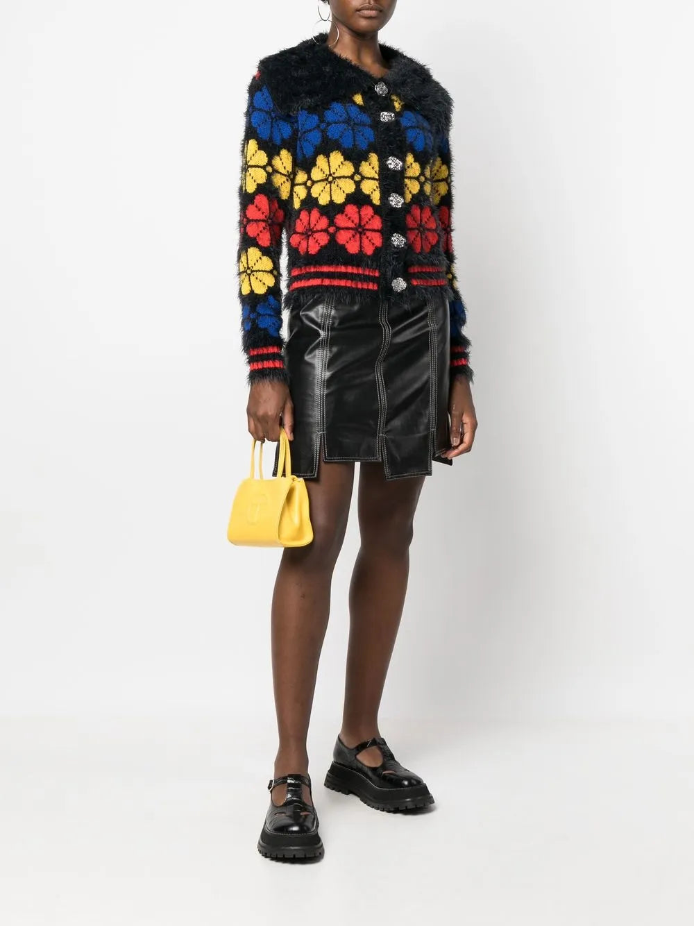 Rile Floral-Jacquard Knitted Cardigan