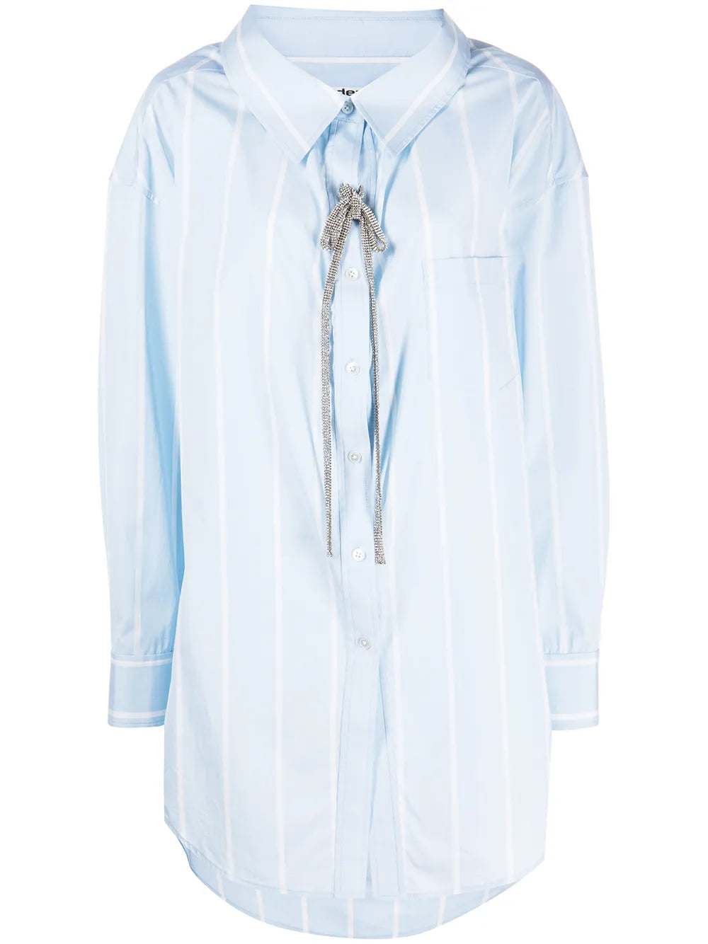 Crystal-Embellished Striped Cotton Shirt