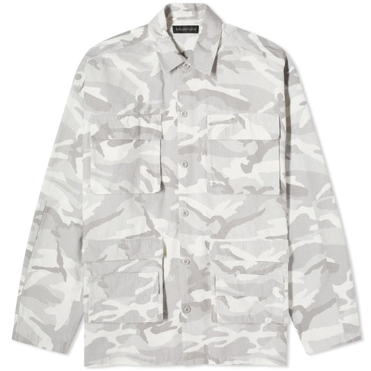 Camo Cargo Shirt Jacket