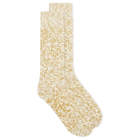 Light Slub Crew Sock Large Ivory