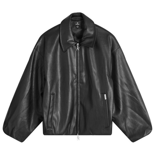 Faux Leather Bomber