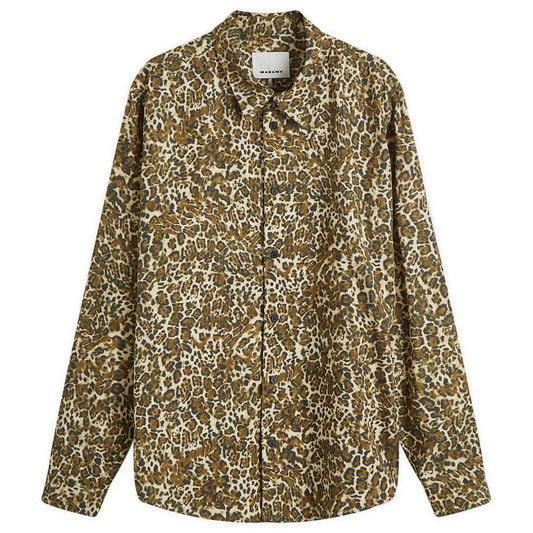 Cybilio Leopard Print Long Sleeve Shirt