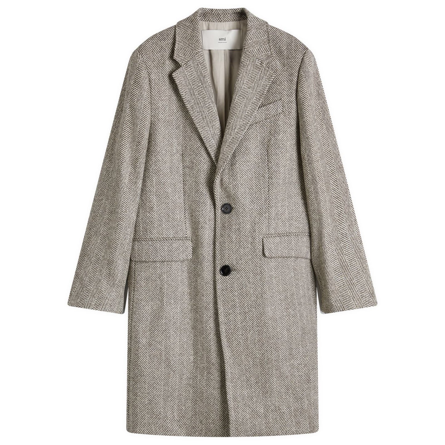 Herringbone Two Button Overcoat