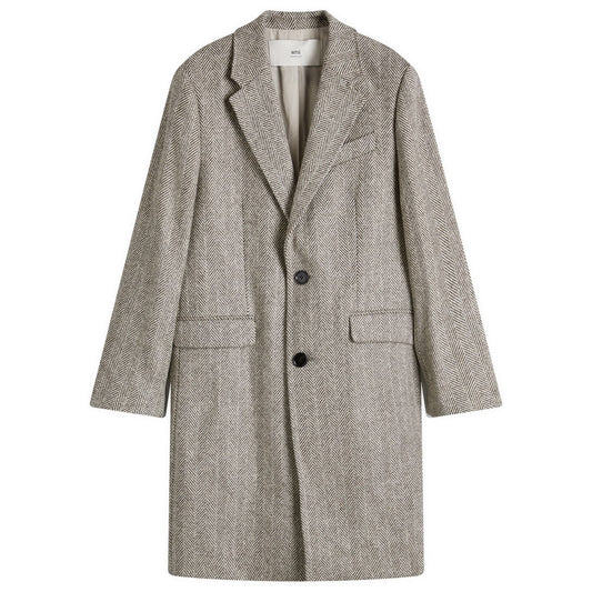 Herringbone Two Button Overcoat