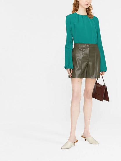 High-Waisted Faux Leather Shorts