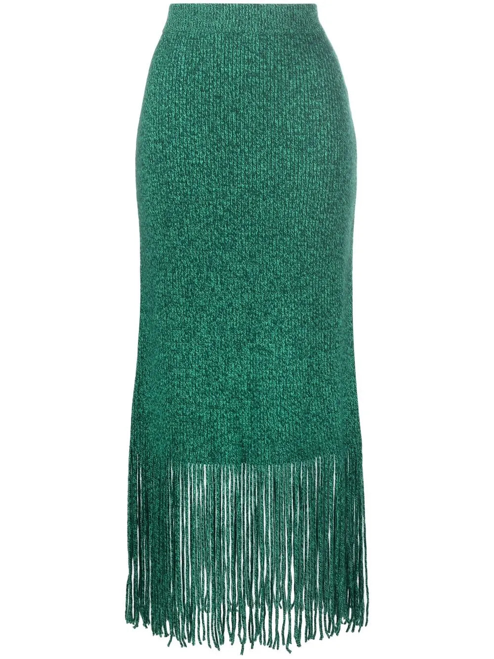 Fringed-Hem Knitted Skirt