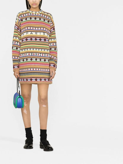 Intarsia-Knit Jumper Dress