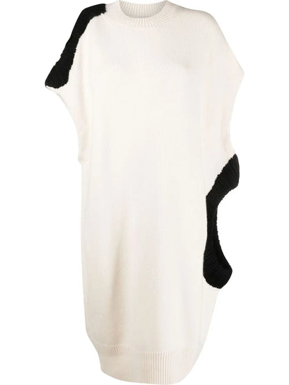 Colour-Block Virgin Wool-Cashmere Knitted Dress