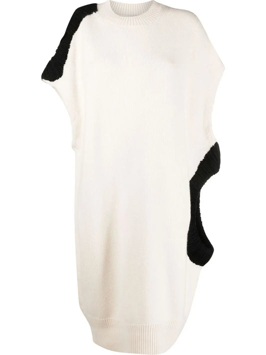Colour-Block Virgin Wool-Cashmere Knitted Dress