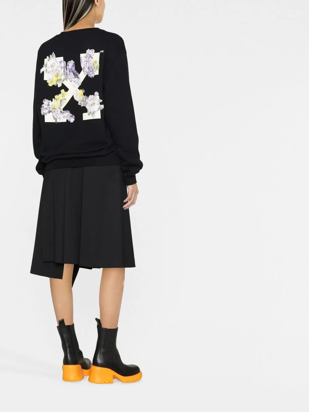 Floral Arrows-Motif Sweatshirt
