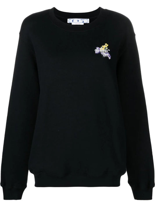 Floral Arrows-Motif Sweatshirt