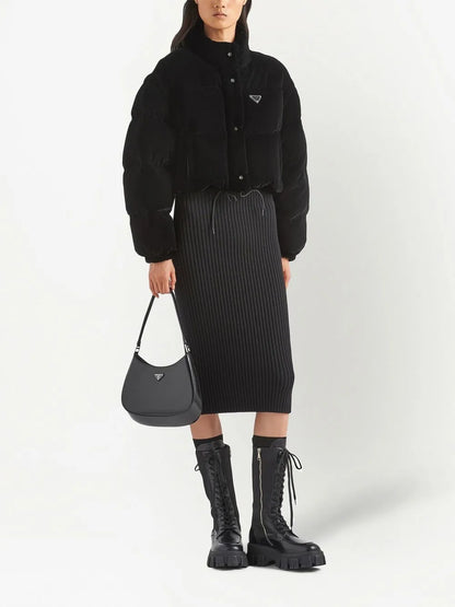 Convertible Velvet Down Jacket