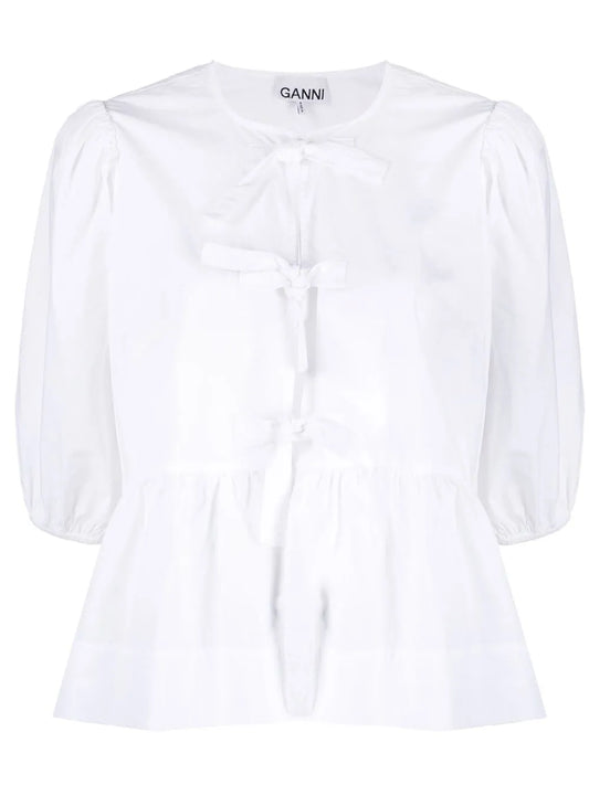 Organic-Cotton Peplum Blouse