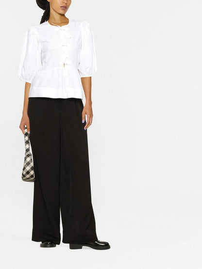 Organic-Cotton Peplum Blouse