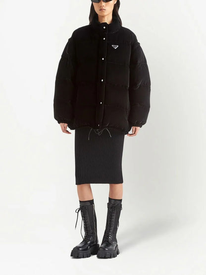 Convertible Velvet Down Jacket