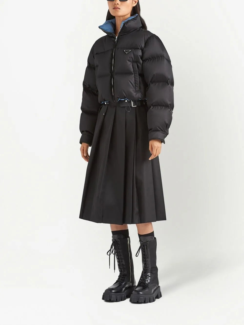 Re-Nylon Cropped Down Jacket