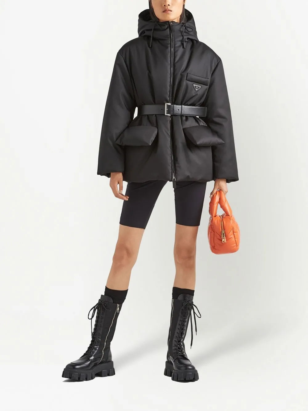 Re-Nylon Hooded Down Jacket