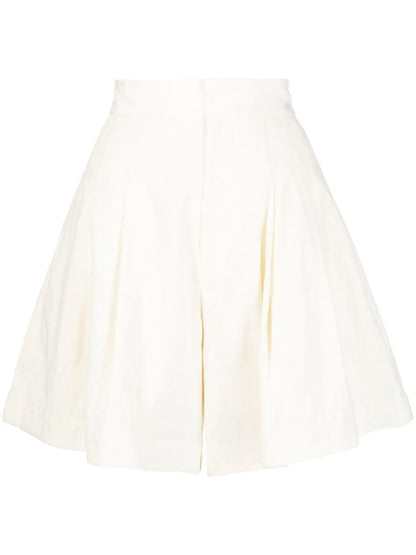 Pleated-Detail Jacquard Shorts