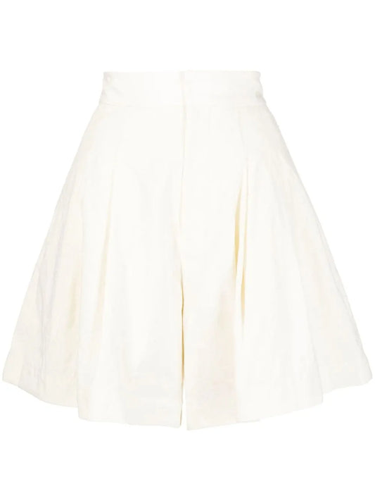 Pleated-Detail Jacquard Shorts