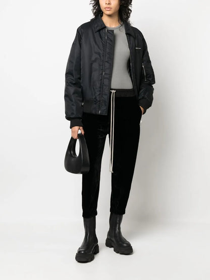 Drop-Crotch Cropped Track Pants