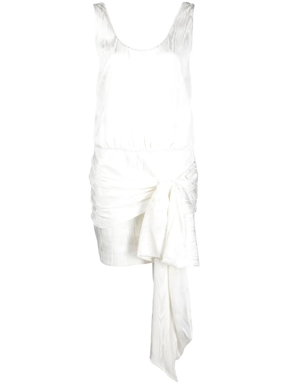 Asymmetric Tie-Front Mini Dress