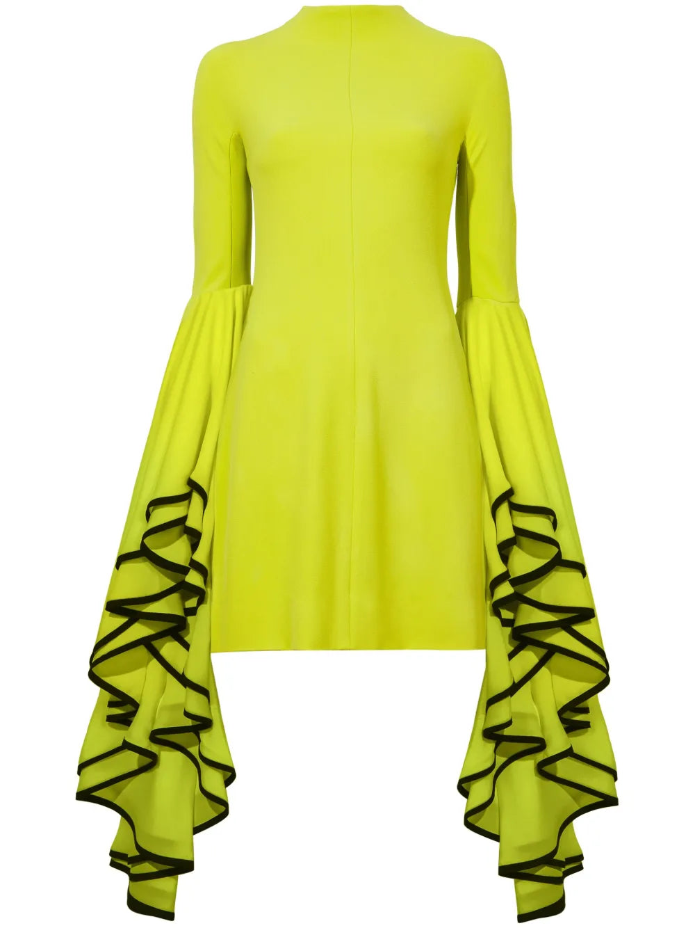 Crepe Ruffle Sleeve Dress