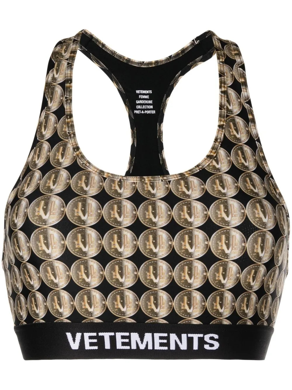 Logo-Print Racerback Sports Bra