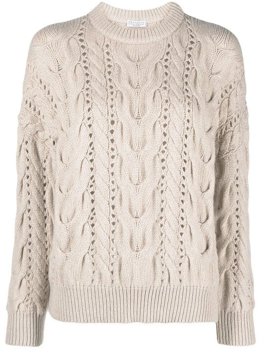 Openwork Cable-Knit Jumper