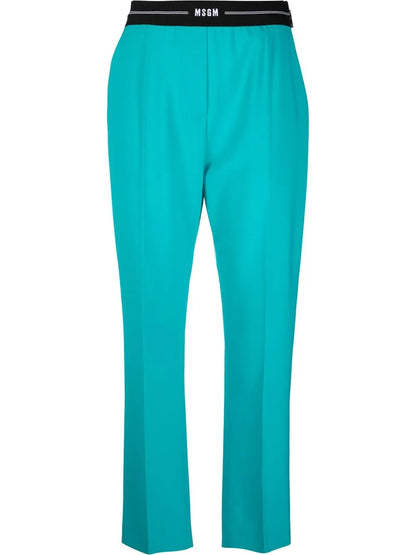 Logo-Waist Slim Tailored Trousers