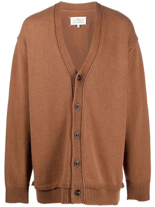 Elbow-Patch V-Neck Cardigan