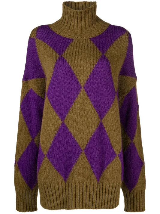 Argyle Intarsia Knit Jumper
