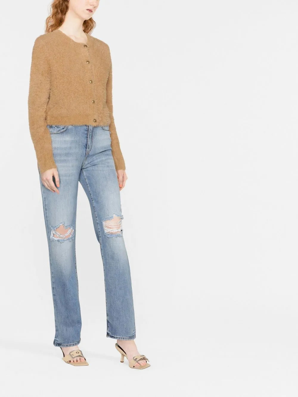 Straight-Leg Ripped Jeans