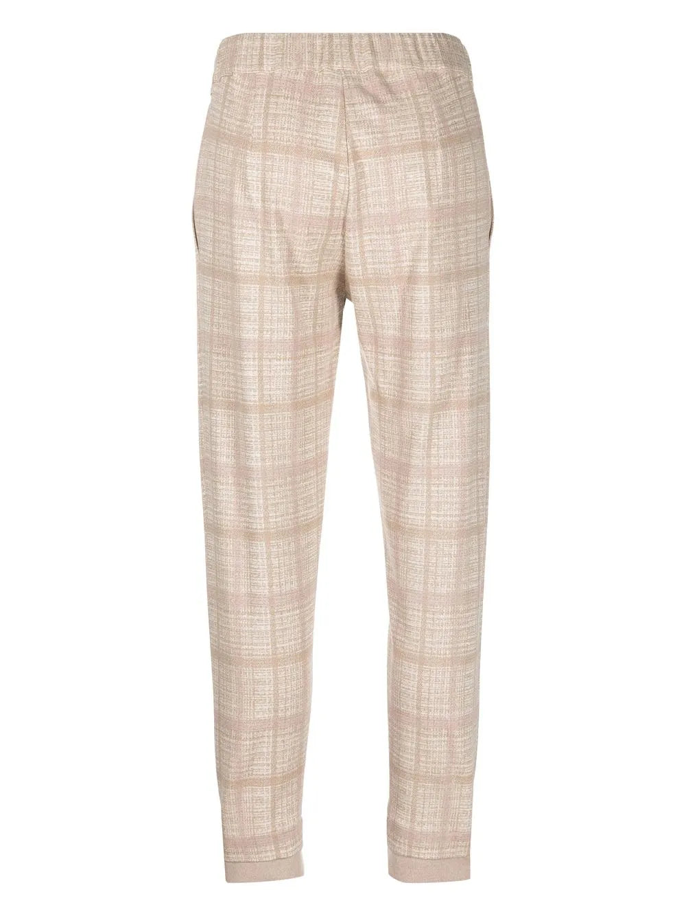 Checked Tapered Drawstring Trousers