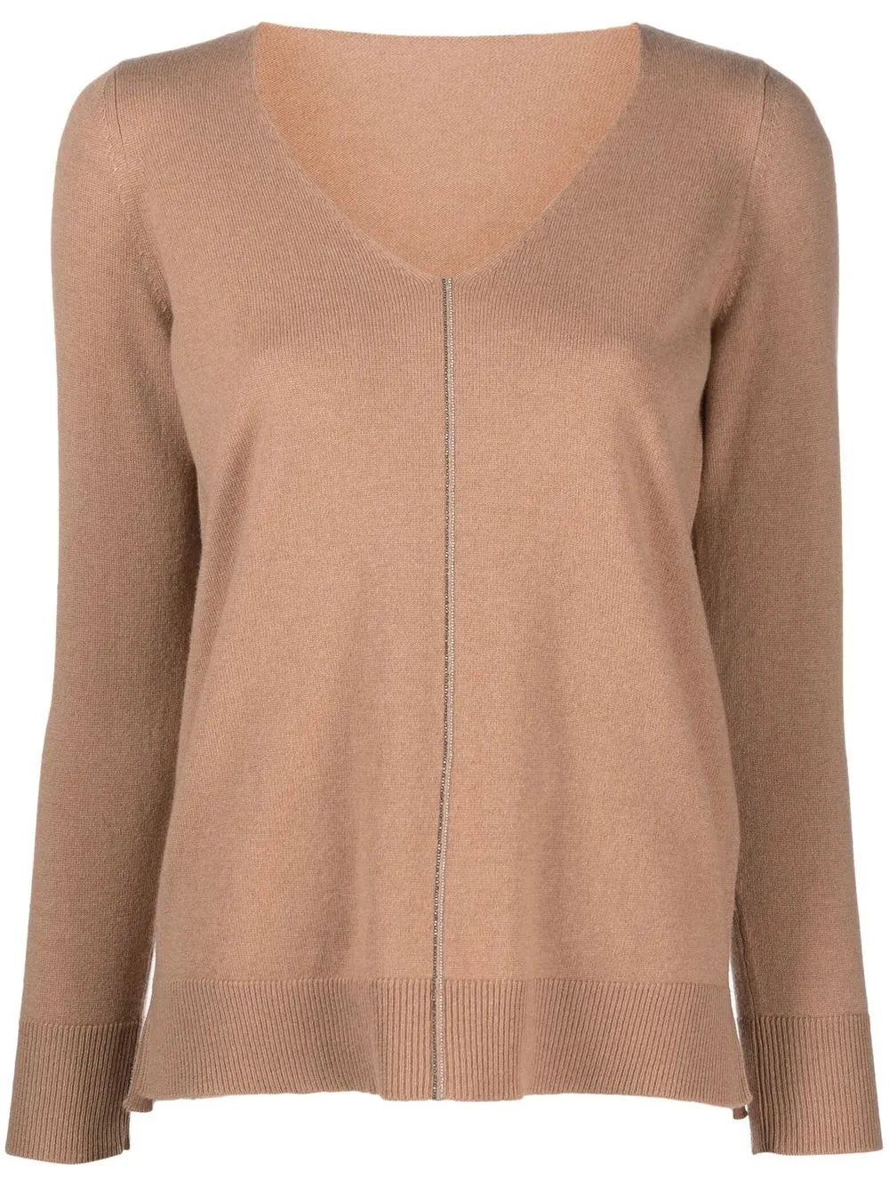 V-Neck Long-Sleeved Jumper